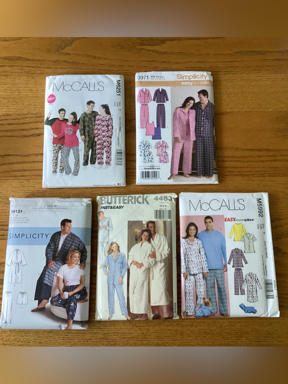 Simplicity & McCalls Pajama and Loungewear Patterns
